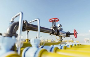 Gas tap with pipeline system at natural gas station. Industry